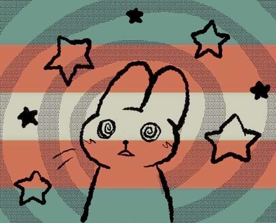 bunny with a trans flag icon
